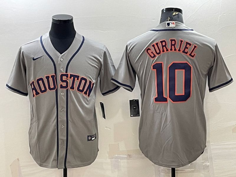 Men Houston Astros 10 Gurriel Grey Game Nike 2022 MLB Jerseys